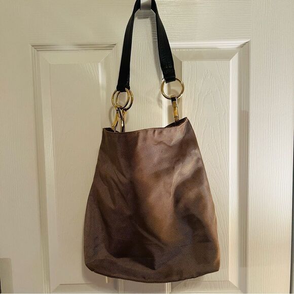 Jean Pierre Hobo Bucket Bag with Gold Accents - Picture 11 of 14